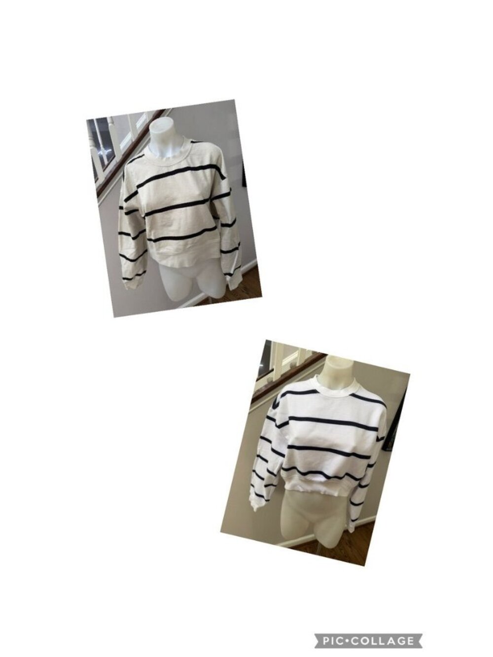 Lot of 2 Athleta Striped Crop Sweatshirts Size XS